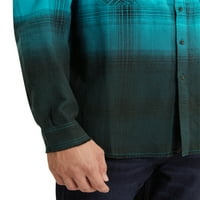 Epic Studios Férfi és nagy férfi bajba jutott dipfestékplaid flanel ing, S-6XL méretű, flanel férfi ing