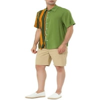 Egyedi alku a férfiak rövid ujjú gombja lefelé színes blokk csíkos nyári ingek