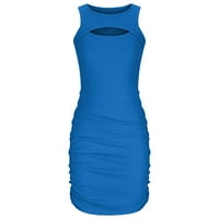 Nyári ruhák Női Divat Női Alkalmi Szexi üreges szilárd nyári ujjatlan ruha csökkentett kék 6