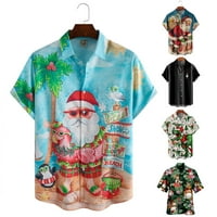 Hawaii ingek férfiaknak Rövid ujjú Aloha Beach Shirt karácsonyi Mikulás nyári alkalmi gombos ingek