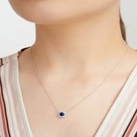 A Forever Facets Blue Sapphire és CZ nyakláncot készített ezüst, felnőtt nőstényben