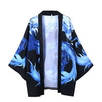Yubnlvae férfi felsők nyomtatott férfi túlméretes kardigán ing ingek Divat kimonó férfi blúz kék