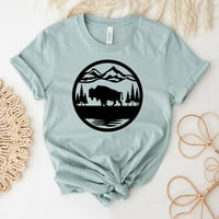 Buffalo hegyi póló Kemping ing erdő ajándék vadvilág Top túrázás Tee Badlands Nemzeti Park ingek Nps bölény