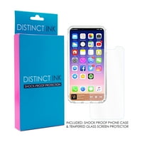 DistinctInk tiszta Ütésálló hibrid tok iPhone XR-TPU lökhárító, akril vissza, Edzett üveg képernyővédő - Girl Power-GRL