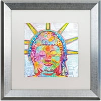 Védjegy Szépművészet Buddha Liberty vászon művészete, Dean Russo, fehér matt, ezüst keret