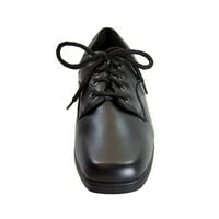 Óra COMFORT Cherie Női széles szélességű bőr Csipke-up Oxford cipő fekete 7.5