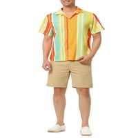 Egyedi alku a férfi nyári csíkos ing rövid ujjú gombbal a tengerparti ingek