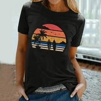 Binmer tunika felsők Női plusz Clearance nyári szörfözés Beach Nyomtatott Női nyári Rövid ujjú blúz felső ing póló