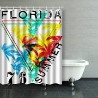 Florida Nyári Tee Grafikus Zuhanyfüggöny Fürdőszoba Függöny