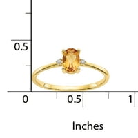 Primal Gold Karat sárga arany gyémánt és citrin születési gyűrű
