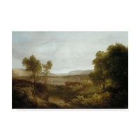 Védjegy képzőművészet 'a Hudsonon, 1830-35' vászon művészet Thomas Doughty