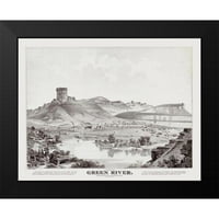 Glover Fekete Modern Keretes Múzeum Művészeti Nyomtatás Címmel-Green River Wyoming-Glover 1875