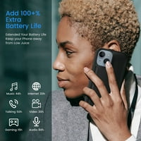 Fey akkumulátor tok iPhone 14, 5000mAh Extended Backup akkumulátortöltő tok iPhone 5g 6.1 hordozható újratölthető Power