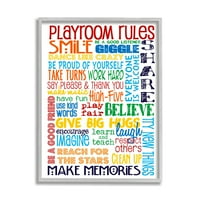 Stupell Industries Rainbow Playroom Rule Smile Textured, 20, Design: Erica Billups