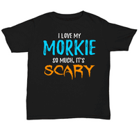 Szeretem a Morkie Unise pólómat, mint kutya szerelmeseinek ijesztő Halloween ajándék