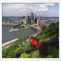 A Duquesne lejtő, Pittsburgh, Pennsylvania, festői Keretes művészet, nyomat, fal, művészet, által, George Oze, eladott,