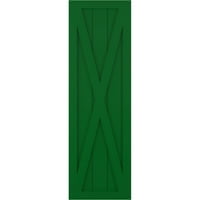 Ekena Millwork 12 W 43 H True Fit PVC Egyetlen X-Board Farmhouse rögzített redőnyök, Viridian Green