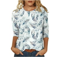 Női elegáns alkalmi felsők Trendsetting Tshirts Molett virágos blúz Crewneck pulóver divatos tunika ujjú ingek Sötét