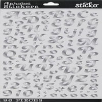 Wilton Sticko kicsi ezüst fólia Funkydori ábécé matricák, darab