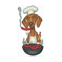 Danny Gordon Art 'Brown Dachshund Cooking Wieners' Canvas Art