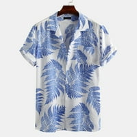 Wozhidaose Férfi ingek Férfi tavaszi nyári Alkalmi Vékony Nyomtatott Rövid ujjú strand ingek felső blúz Hawaii ing