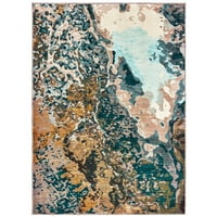 Eloisa kortárs absztrakt terület szőnyeg, kék arany 2, 10 '13'