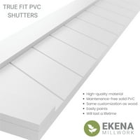 Ekena Millwork 15 W 68 H True Fit PVC egy panel Chevron modern stílusú rögzített redőnyök, Hailstorm szürke