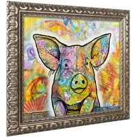 Védjegy Képzőművészet 'The Pig' vászon művészete, Dean Russo, arany díszes keret