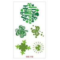 Clearance-ír nap tetoválás zöld matricák St. Patrick ' s Day Body Decoration matricák