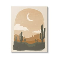 A Stupell Industries száraz sivatagi kaktusz az éjszakai égbolt grafikus galéria alatt csomagolt vászon nyomtatott