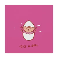 Védjegy képzőművészet 'lány tojás' vászon művészet Anne Cote
