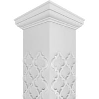 Ekena Millwork 10 W 8'h kézműves klasszikus négyzet alakú nem társított közepes Marrakesh Fretwork oszlop w toszkán