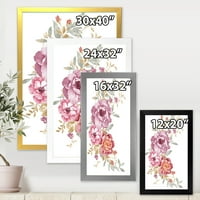 Designart 'lila és rózsaszín virágok csokor iii' parasztház keretes művészet nyomtatás