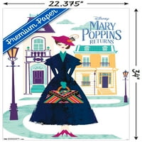 Disney Mary Poppins Visszatér-Illusztrált Mary Wall Poszter, 22.375 34