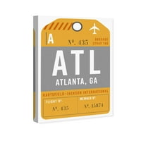 A Runway Avenue városok és a Skylines Wall Art vászon nyomatok „Atlanta poggyászcímke”, az Egyesült Államok városai