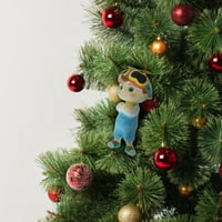 Cocomelon tomtom figurin dekoupage karácsonyi dísz, magas, műanyag, többszínű, kék