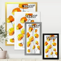 Designart 'Country Yellow Virágok fehér' Hagyományos keretes művészeti nyomtatás