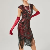 Plusz méretű ruha nőknek Női Vintage ruha Ujjatlan Ruha 1920-as évek flitter gyöngyös bojt Party Night Flapper ruha