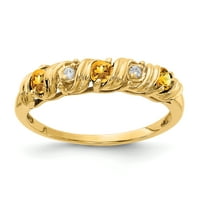 Primal arany karátos sárga arany citrin és AA gyémánt gyűrű