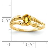 Primal arany karátos sárga arany 6x ovális citrin kockás gyűrű