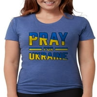 CafePress-Pray for Ukraine póló-női Tri-blend póló