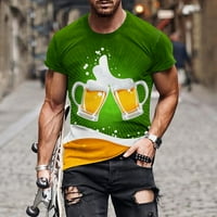GiliGiliso Férfi ingek Clearance új divat Férfi póló 3D nem Pozícionáló sör nyomtatás rövid ujjú Kerek nyakú póló alkalmi