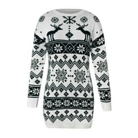 téli őszi ruhák nőknek esküvői vendég hosszú ujjú O nyakú jávorszarvas hópehely karácsonyi karácsonyi pulóver pulóver