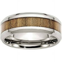 Rozsdamentes acél polírozott fa Inlay zománcozott gyűrű, többféle méretben kapható