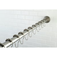 Kingston Brass SRK Edenscape 60 -72 rozsdamentes acél állítható feszültség zuhany függönyrúd gyűrűkkel, csiszolt nikkel