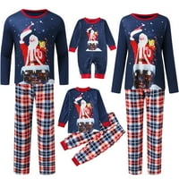 Azzakvg karácsonyi családi pizsama megfelelő készlet Mikulás szarvas hálóruha a gyerekeknek Fiú Lány Hosszú ujjú nyomtatott