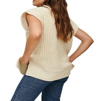 Női divat pulóver mellény ujjatlan laza kötött pulóverek alkalmi Jumper pulóver kötött Tartály felsők