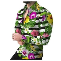 Elneeya Alkalmi Férfi Ing nyaralás Hawaii virágmintás laza Férfi ruházat hosszú ujjú Hajtóka Túlméretezett ing Vetements