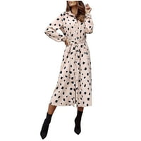Női Alkalmi őszi ruha Női leopárd Chiffon hosszú ujjú nyomtatás alkalmi Party Vintage Boho Maxi ruha Női naplemente