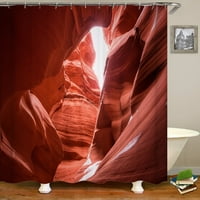 Gyönyörű kanyon barlang táj nyomtatott szövet zuhanyfüggöny fürdőszoba függöny vízálló poliészter fürdő képernyő horgokkal